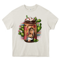 Cream mexican coffee cup cactus Heavy Core Tee - JahusDesignShop