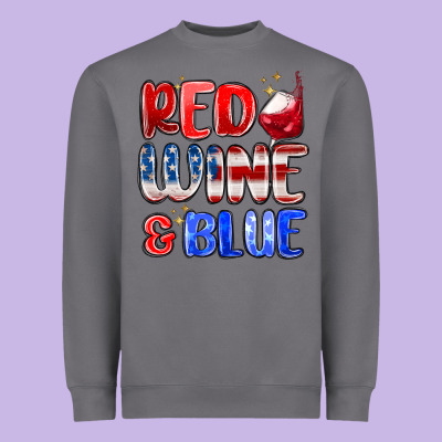 Red Wine And Blue Heavyweight Sweatshirt Designed By Maliassmallbusiness