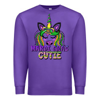Purple mardi gras cutie unicorn Premium Sweatshirt - CowGirlArtShop