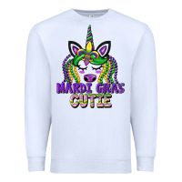 White mardi gras cutie unicorn Premium Sweatshirt - CowGirlArtShop