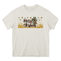 Cream merry christmas cross Heavy Core Tee - JahusDesignShop