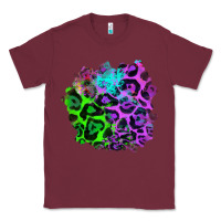 Burgundy Colorful Leopard patch Classic Tee - RanaPortraitStore