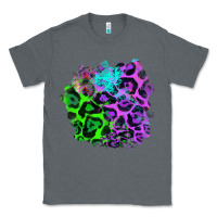 Charcoal Heather Colorful Leopard patch Classic Tee - RanaPortraitStore