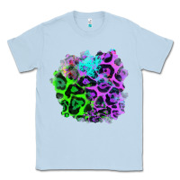 Dusty Blue Colorful Leopard patch Classic Tee - RanaPortraitStore