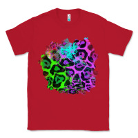 Red Colorful Leopard patch Classic Tee - RanaPortraitStore