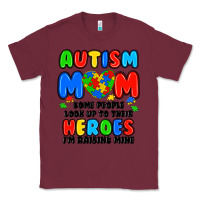 Burgundy autism mom some people look up to their heroes i'm Classic Tee - JahusDesignShop