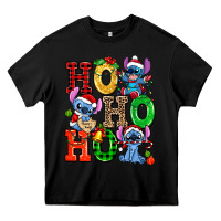 Black ho ho ho stitch Heavy Core Tee - AdoDesignShop