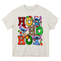 Cream ho ho ho stitch Heavy Core Tee - AdoDesignShop