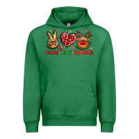 Emerald Peace Love Reindeer Christmas Urban Hoodie - BundleAndBundleShop