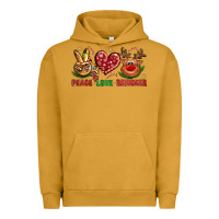 Pigment Peanut Butter Peace Love Reindeer Christmas Urban Hoodie - BundleAndBundleShop