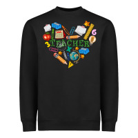 Black teacher heart Heavyweight Sweatshirt - NancyCooperArtShop