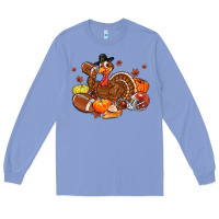 Colony Blue football turkey thanksgiving Long Sleeve Tee - MaliasSmallBusiness