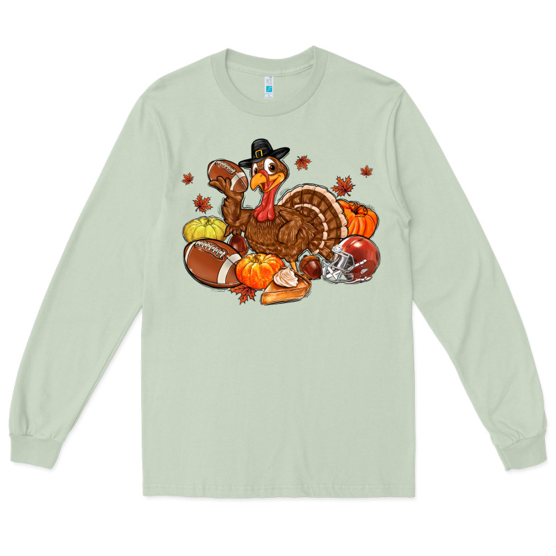 Football Turkey Thanksgiving Long Sleeve Tee by MaliasSmallBusiness | Teevron