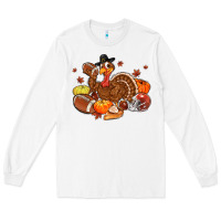 White football turkey thanksgiving Long Sleeve Tee - MaliasSmallBusiness