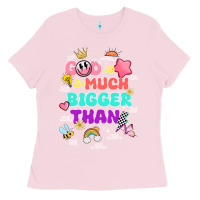 Bubblegum Pink god is bigger design Ladies Tee - JahusDesignShop