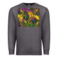 Charcoal Heather mardi gras fleur de lis Premium Sweatshirt - CowGirlArtShop