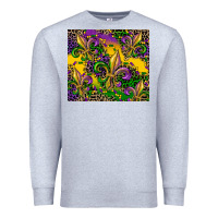 Heather Grey mardi gras fleur de lis Premium Sweatshirt - CowGirlArtShop