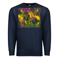 Navy mardi gras fleur de lis Premium Sweatshirt - CowGirlArtShop