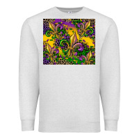 Oatmeal Heather mardi gras fleur de lis Premium Sweatshirt - CowGirlArtShop
