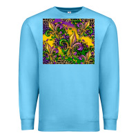 Ocean Blue mardi gras fleur de lis Premium Sweatshirt - CowGirlArtShop