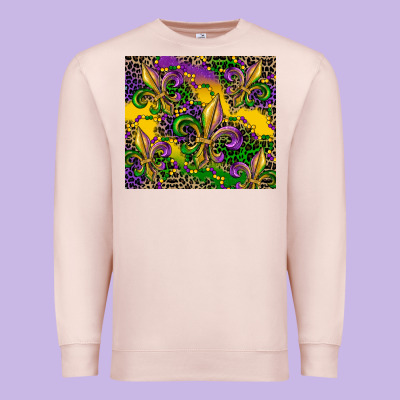 Mardi Gras Fleur De Lis Premium Sweatshirt Designed By Cowgirlartshop