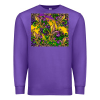 Purple mardi gras fleur de lis Premium Sweatshirt - CowGirlArtShop