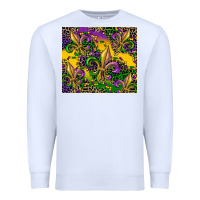 White mardi gras fleur de lis Premium Sweatshirt - CowGirlArtShop