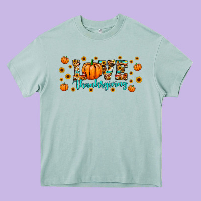 Love Thanksgiving Heavy Core Tee Designed By Jahusdesignshop
