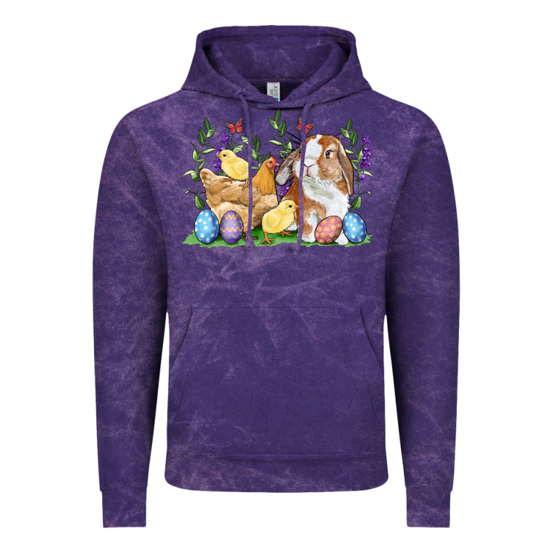 Easter Bunny And Chicks With Floral Vintage Hoodie by RanaPortraitStore | Teevron