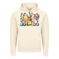 Vintage Artic Easter bunny and chicks with floral Vintage Hoodie - RanaPortraitStore