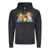Vintage Black Easter bunny and chicks with floral Vintage Hoodie - RanaPortraitStore