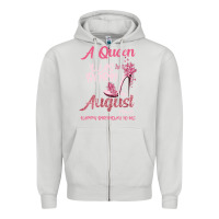 Dove Grey A Queen Was Born In August 1965 Happy Birthday To Me 55 Years Old Zipper Hoodie - Bettercallsaul