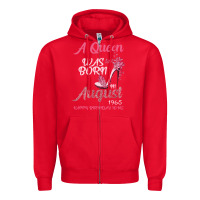 Red A Queen Was Born In August 1965 Happy Birthday To Me 55 Years Old Zipper Hoodie - Bettercallsaul