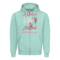 Seafoam A Queen Was Born In August 1965 Happy Birthday To Me 55 Years Old Zipper Hoodie - Bettercallsaul