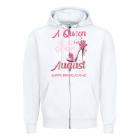 White A Queen Was Born In August 1965 Happy Birthday To Me 55 Years Old Zipper Hoodie - Bettercallsaul