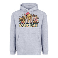 Heather Grey game day baseball leopard Heavyweight Hoodie - HowdyJamesFarm