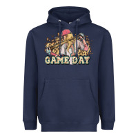 Navy game day baseball leopard Heavyweight Hoodie - HowdyJamesFarm