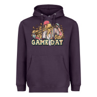 Plum game day baseball leopard Heavyweight Hoodie - HowdyJamesFarm