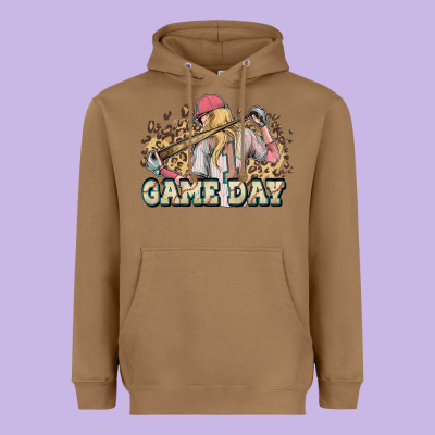 Game Day Baseball Leopard Heavyweight Hoodie Designed By Howdyjamesfarm