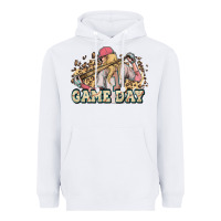 White game day baseball leopard Heavyweight Hoodie - HowdyJamesFarm