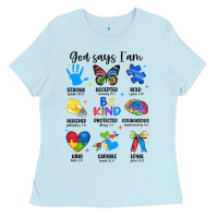 Baby Blue god says i am autism Ladies Tee - JahusDesignShop