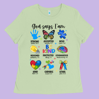 God Says I Am Autism Ladies Tee Designed By Jahusdesignshop