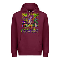 Burgundy parading with my gnomies mardi gras Premium Hoodie - CowGirlArtShop