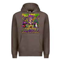 Coffee parading with my gnomies mardi gras Premium Hoodie - CowGirlArtShop