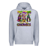 Heather Grey parading with my gnomies mardi gras Premium Hoodie - CowGirlArtShop