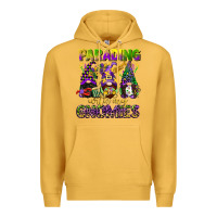 Mustard parading with my gnomies mardi gras Premium Hoodie - CowGirlArtShop