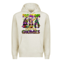 Oatmeal Heather parading with my gnomies mardi gras Premium Hoodie - CowGirlArtShop