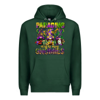 Sports Green parading with my gnomies mardi gras Premium Hoodie - CowGirlArtShop