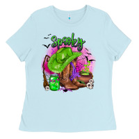 Baby Blue spooky cowgirl  halloween Ladies Tee - AdoDesignShop