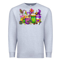Heather Grey mardi gras coffee cups cowgirl Premium Sweatshirt - CowGirlArtShop